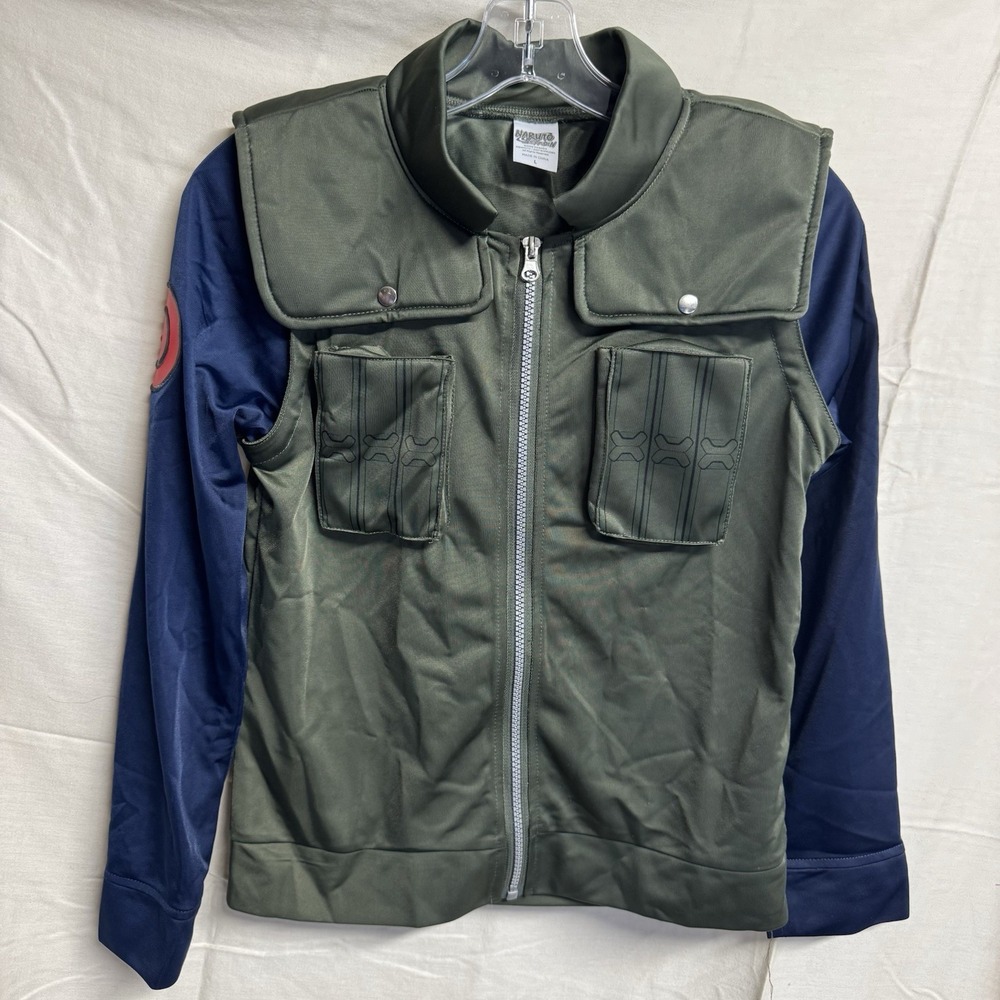 Naruto Kakashi Leaf Village Cosplay Jacket  Anime Costume Size L Unisex Child